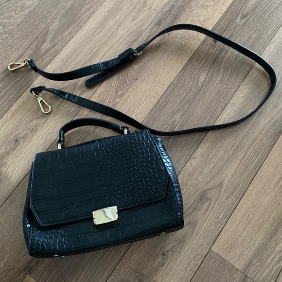 Crocodile Black handbag with removable strap - Picture 5 of 5